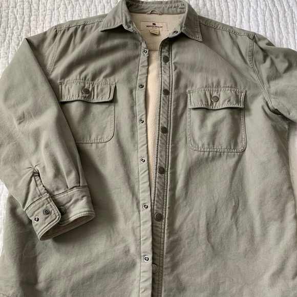 Woolrich Men’s Sherpa lined canvas shirt jacket - Picture 1 of 6